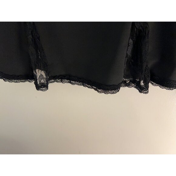 Black Slip Lace Dress Women Size M Babydoll Nightie Lingerie Chemise Cami Nightg - Picture 8 of 16